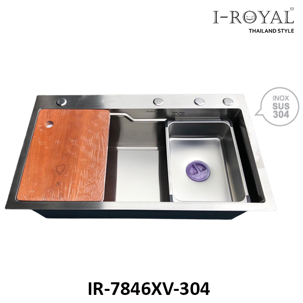 chau rua chen i royal 7846 1 hoc inox 304 duc ir 7846xv 304 1 - CHẬU RỬA CHÉN I-ROYAL 7846 1 HỘC INOX 304 ĐÚC IR-7846XV 304