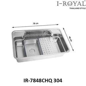 CHẬU RỬA CHÉN INOX 304 DẬP NGUYÊN KHỐI CAO CẤP IR-7848CHQ 304 4