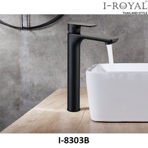 VÒI LAVABO NÓNG LẠNH ĐỒNG THAU MẠ ĐIỆN ĐEN I-ROYAL I-8303B 3