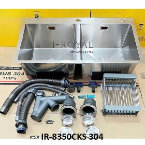 CHẬU RỬA CHÉN BÁT INOX 304 ĐÚC KHÔNG SƠN I-ROYAL IR-8350CKS 304 4