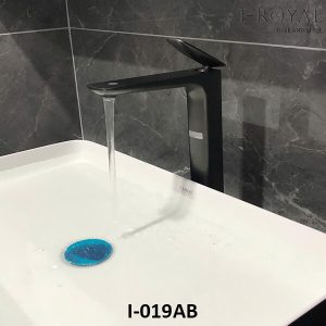 VÒI LAVABO NÓNG LẠNH ĐỒNG THAU MẠ ĐIỆN ĐEN I-ROYAL I-019AB 4