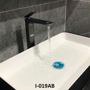 VÒI LAVABO NÓNG LẠNH ĐỒNG THAU MẠ ĐIỆN ĐEN I-ROYAL I-019AB 3